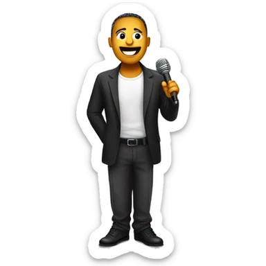 standup comedian with mic sticker