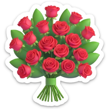 heart-shaped bouquet of red roses sticker