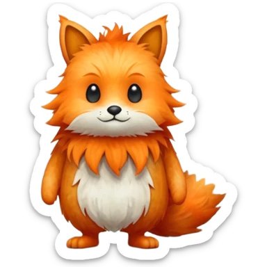 watercolor furry creature in a misty forest sticker