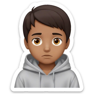 A boy with brown eyes, dark brown hair, wearing a oversized hoodie watching Netflix  sticker