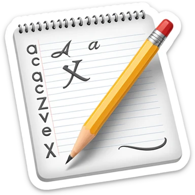 pencil writing Russian alphabet sticker