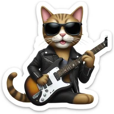 Rock music cat  sticker