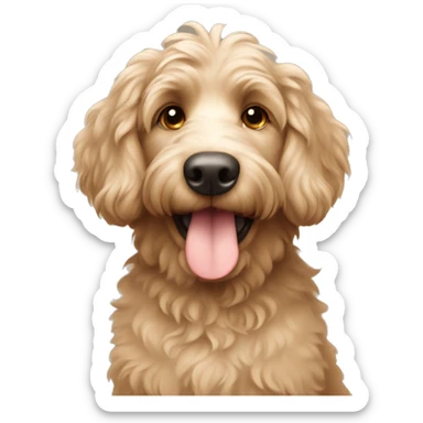 Aussie Doodle Dog Tan color sticker