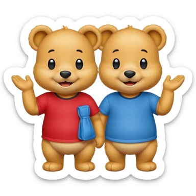 2 winnie the poohs sticker