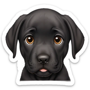 Black Great Dane puppy brown eyes realistic sticker