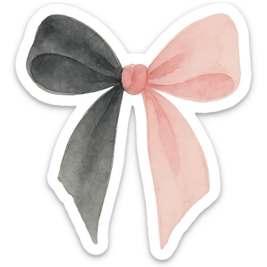 BLACKPINK-inspired wearable object, scarf or brooch or hair accessory, black and pink colors, soft and artistic, watercolor style sticker