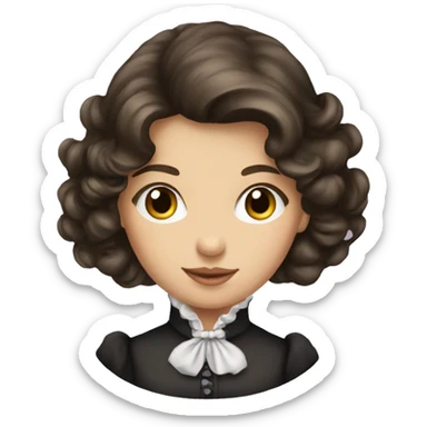 Brunette elegant Victorian girl sticker