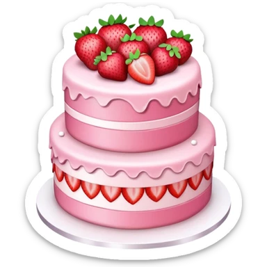 2 tier Strawberry Cake sticker