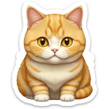 British shorthair cat with yellowish ginger fur sticker