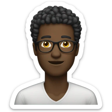 black glasses man who white  sticker