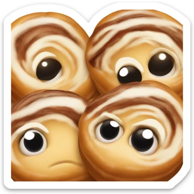 cinnamon bun with cute eyes sticker