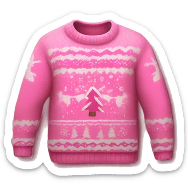 Realistic isolated pink ugly Christmas sweater. sticker