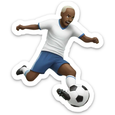 Person kicking a soccer ball sticker