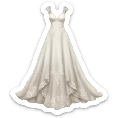 Hyper Realistic boho Wedding dress displays sticker