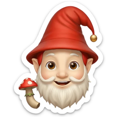 Gnome with mushroom hat sticker