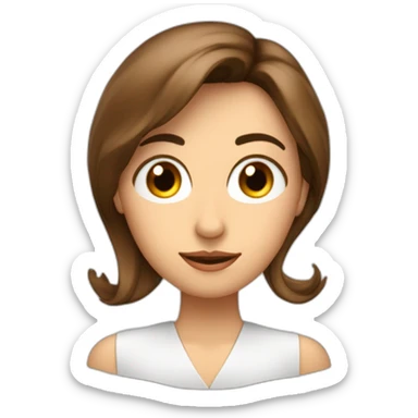 Mujer caucásica pelo por los hombros con mechas rubias ojos marrones directora de colegio sticker