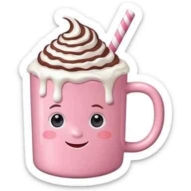 Cioccolata calda rosa aesthetic sticker