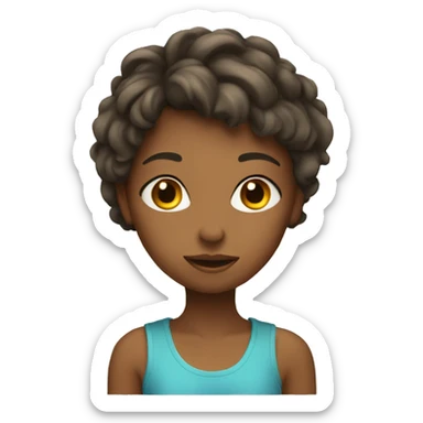 A girl with a had sticker