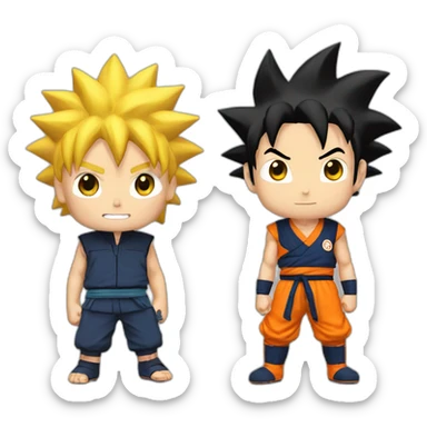 Naruto and goku sticker