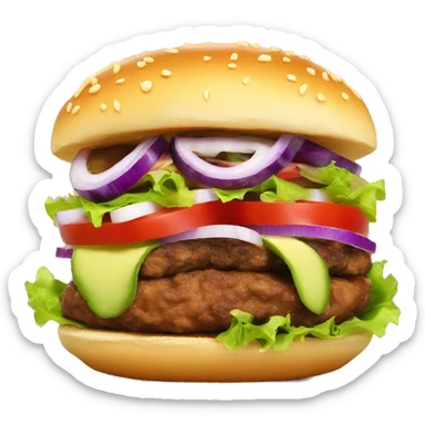 taco burger with red onion in top sticker