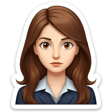 woman with Long Brown hair looking authoritarian  sticker
