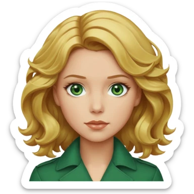 natasha romanoff with blond wavy hair sticker