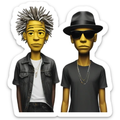 basquiat with keith haring sticker