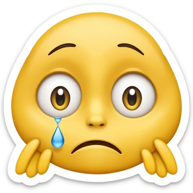 a sad emoji face begging sticker