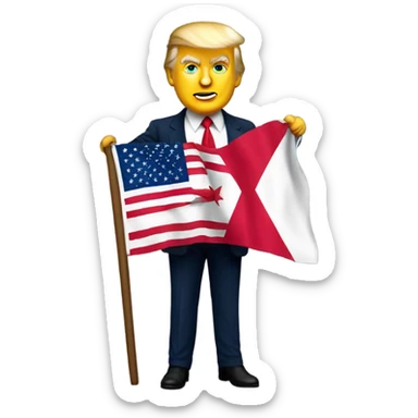 Donald trump with Georgian country flag sticker