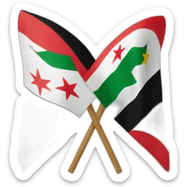 free syria and sang saka malaya flags crossed sticker