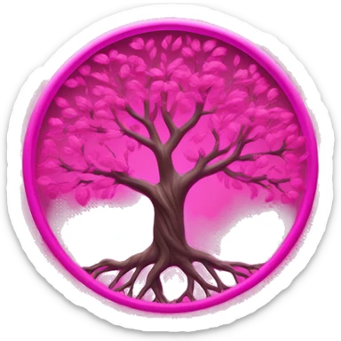 neon pink tree of life sticker