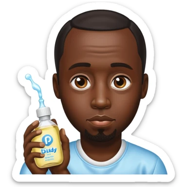 P. Diddy with baby oil sticker