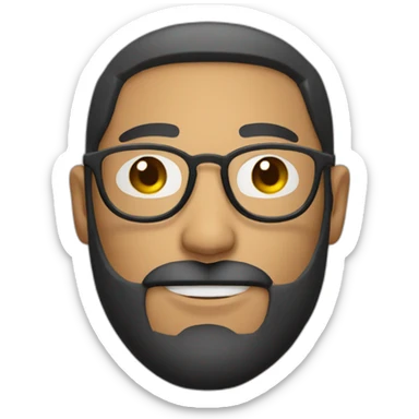 A weatherman with a dark beard and round glasses  sticker