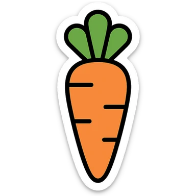 color outline icon of a carrot sticker