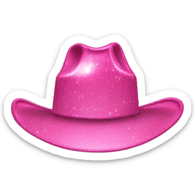 pink sparkly cowgirl hat sticker