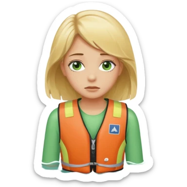 sad depressed weak cs major who is a pretty girl with blond hair and green eyes drowning on ship sticker