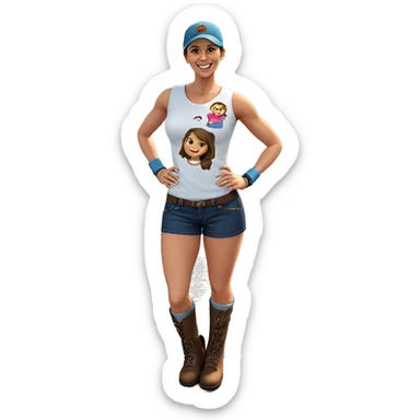 girl in boots smiling outdoors sticker