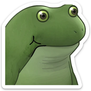 report document, green bufo frog meme sticker