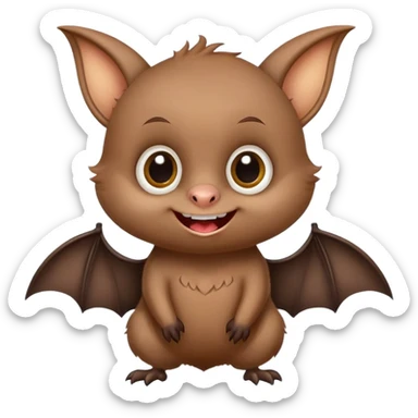 Cheeky little bat mascot for FC Rostov football club, mischievous expression, cute, playful, small bat with big smile sticker