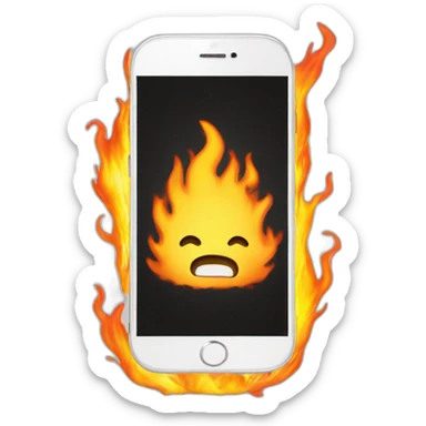 Handphone on fire sticker