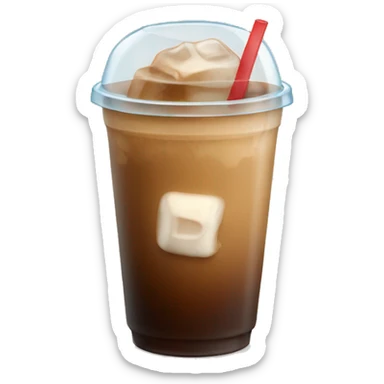 ice coffee light color brown with ice cubes  sticker
