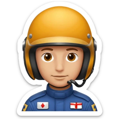 f1 pilot with helmet on sticker