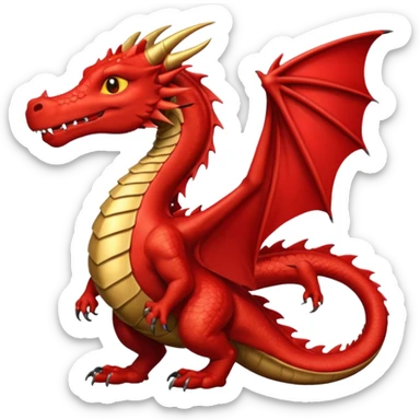 Un dragón rojo vestido elegante con monóculo  sticker