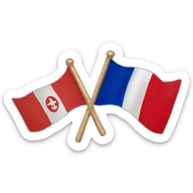 France flag eat Tunisian flag  sticker