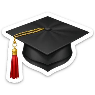 San Diego State University graduation cap, red and black colors sticker