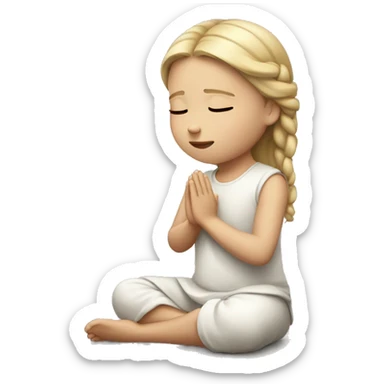 little white girl praying sticker
