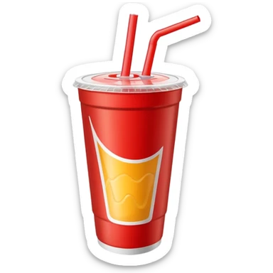 soft drink cup from a fast food restaurant with a straw sticker