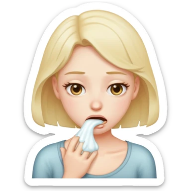 flirty face vomitting sticker