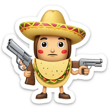 Taco with a gun sticker