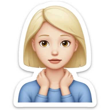 Person grabbing their neck  sticker